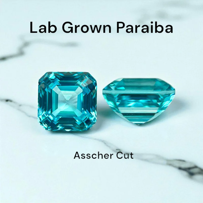Paraiba Asscher Cut Lab Grown Sapphire Свободный драгоценный камень для изготовления ювелирных изделий с сертификатом 
Paraiba Asscher Cut Lab Grown Sapphire Свободный драгоценный камень для изготовления ювелирных изделий с сертификатом