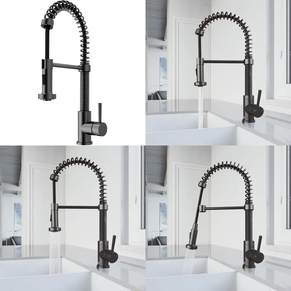 19 Inch Graphite Black Single Handle Pull-Down Spray Kitchen Faucet with H-Style Design
19 Inch Graphite Black Single Handle Pull-Down Spray Kitchen Faucet with H-Style Design