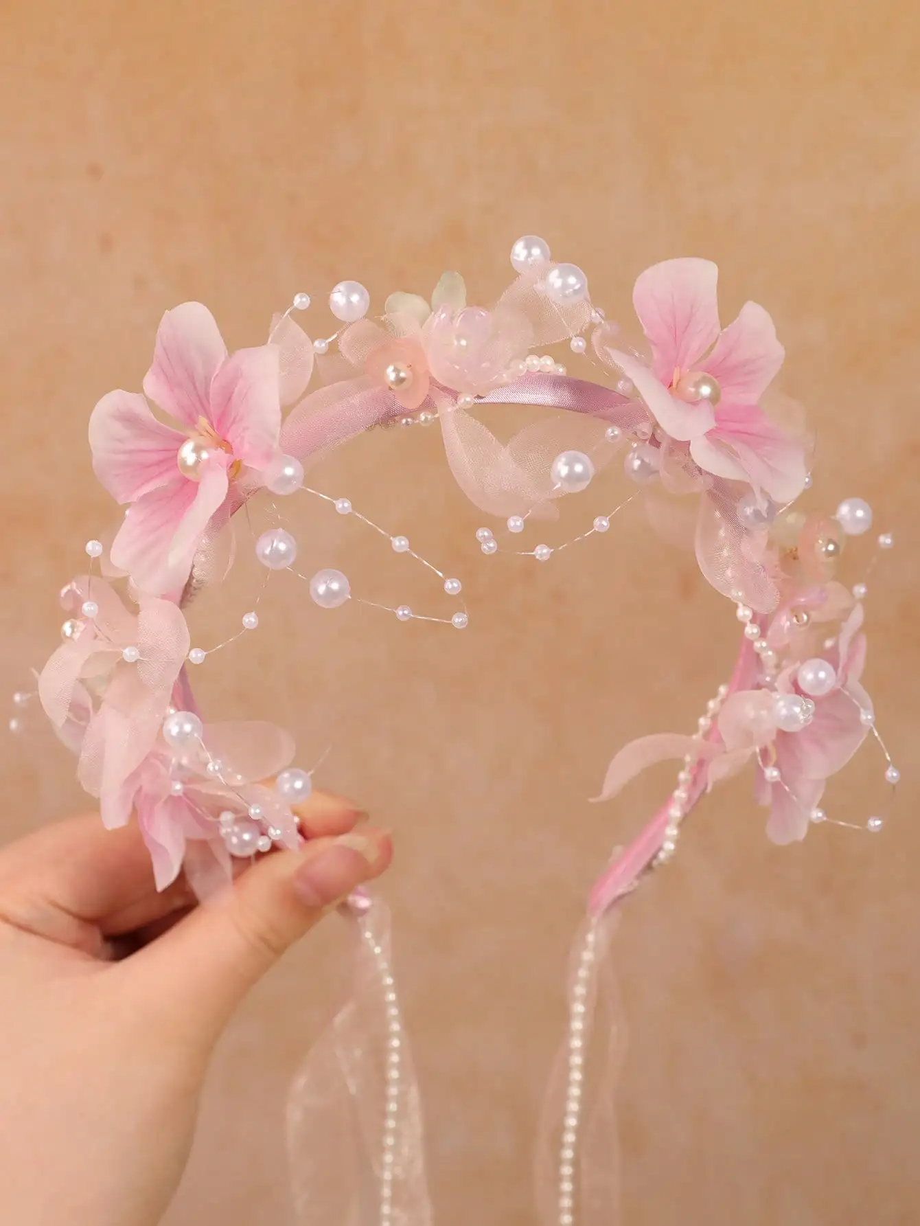 1pc Girls Faux Flower Pearl Headband, Elegant Beaded Floral Veil Headpiece, Suitable For Girls Daily Travel Hairstyles
1pc Girls Faux Flower Pearl Headband, Elegant Beaded Floral Veil Headpiece, Suitable For Girls Daily Travel Hairstyles