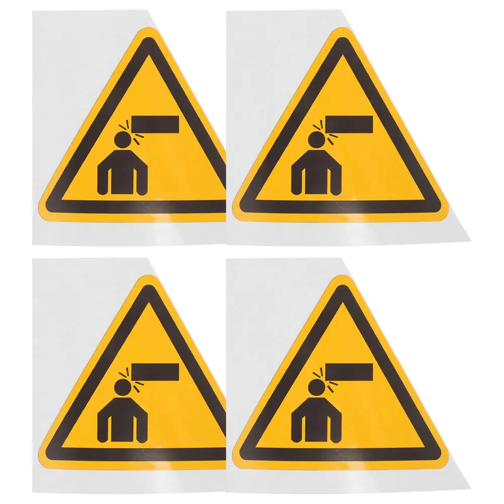 4Pcs Watch Your Head Sign Adhesive Safety Sticker for Low Ceiling Hazard Warning Decal in Factory Warehouse Workshop Machine