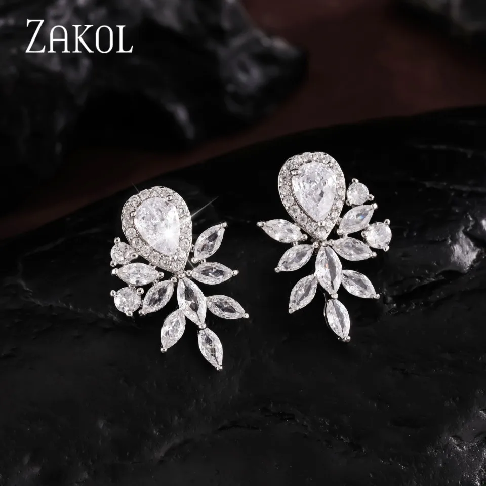 ZAKOL Exquisite Water Drop Geometric Cubic Zirconia Leaf Shape Earrings for Women Charm Fashion Bridal Wedding Jewelry
ZAKOL Exquisite Water Drop Geometric Cubic Zirconia Leaf Shape Earrings for Women Charm Fashion Bridal Wedding Jewelry