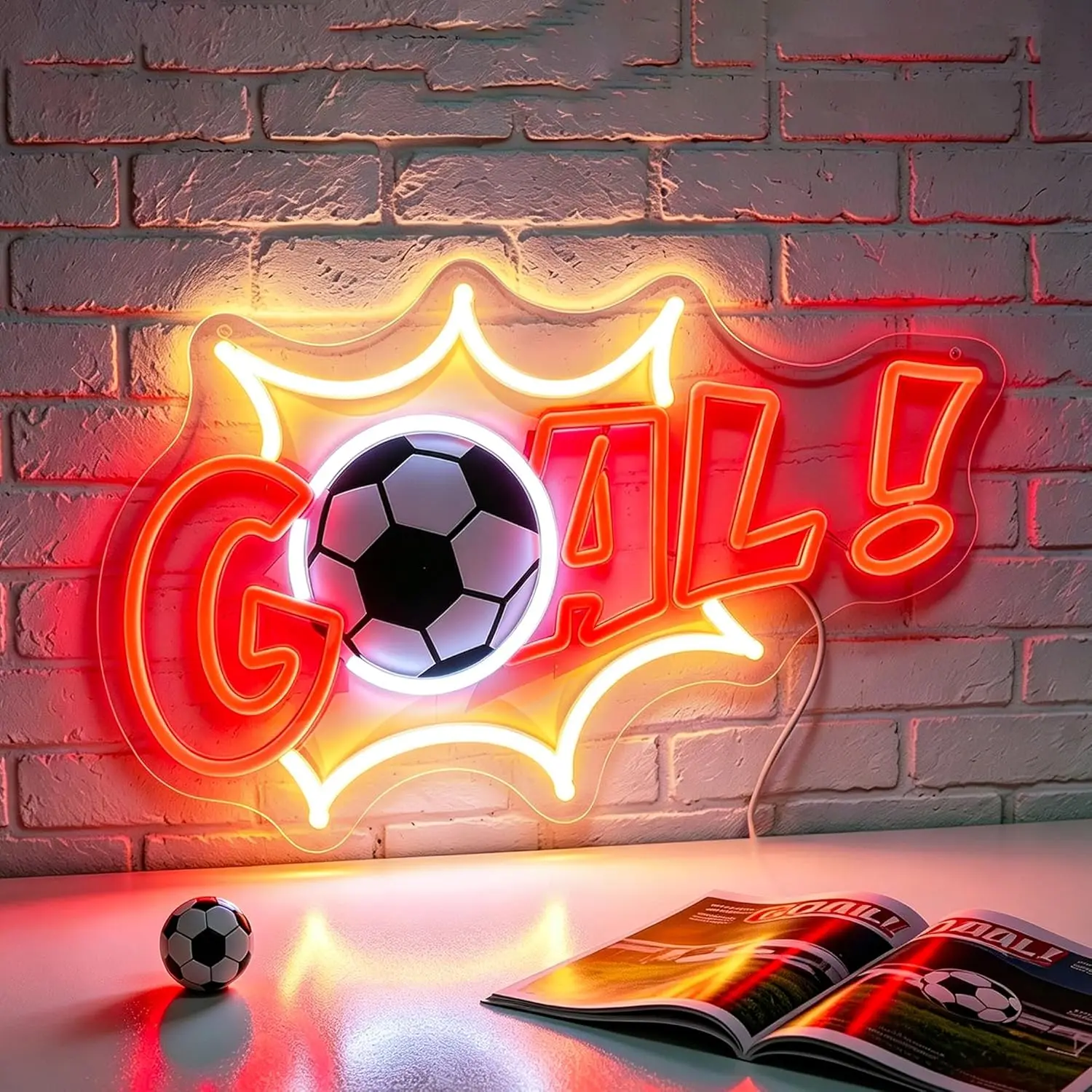 Soccer Neon Sign USB Powered Goal Led Light for Sports Club Gaming Room Kids Room Bedroom Decoration Fans Gift Art Wall Light
Soccer Neon Sign USB Powered Goal Led Light for Sports Club Gaming Room Kids Room Bedroom Decoration Fans Gift Art Wall Light