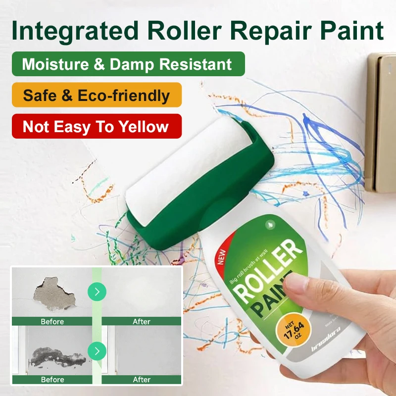 White Wall Repair Paint Roller Integrated Water-Based Latex Paint Stain Cover Graffiti Remover for Home Office Indoor Walls
White Wall Repair Paint Roller Integrated Water-Based Latex Paint Stain Cover Graffiti Remover for Home Office Indoor Walls