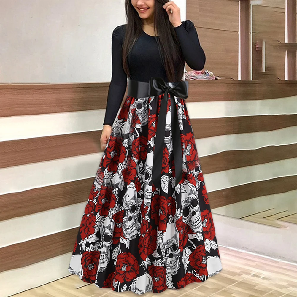 2023 New Halloween Skull Print Long Sleeve Dress with V Neck Fashionable Comfortable Festival Party Skirt for Theme Parties
2023 New Halloween Skull Print Long Sleeve Dress with V Neck Fashionable Comfortable Festival Party Skirt for Theme Parties