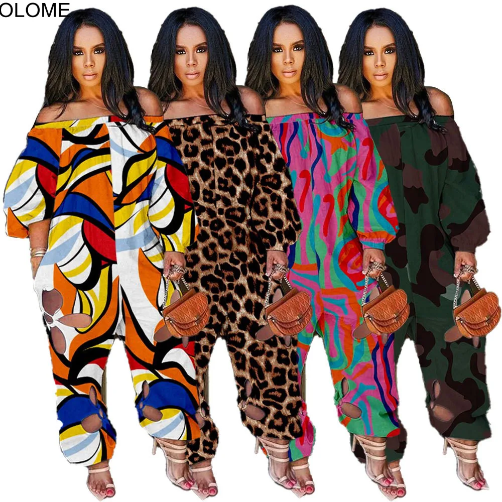 Hottest Autumn Long Sleeves Slash Neck Loose Women Jumpsuit 4XL 5XL Hollow Out Leopard Colorful Printing Casual Rompers
Hottest Autumn Long Sleeves Slash Neck Loose Women Jumpsuit 4XL 5XL Hollow Out Leopard Colorful Printing Casual Rompers