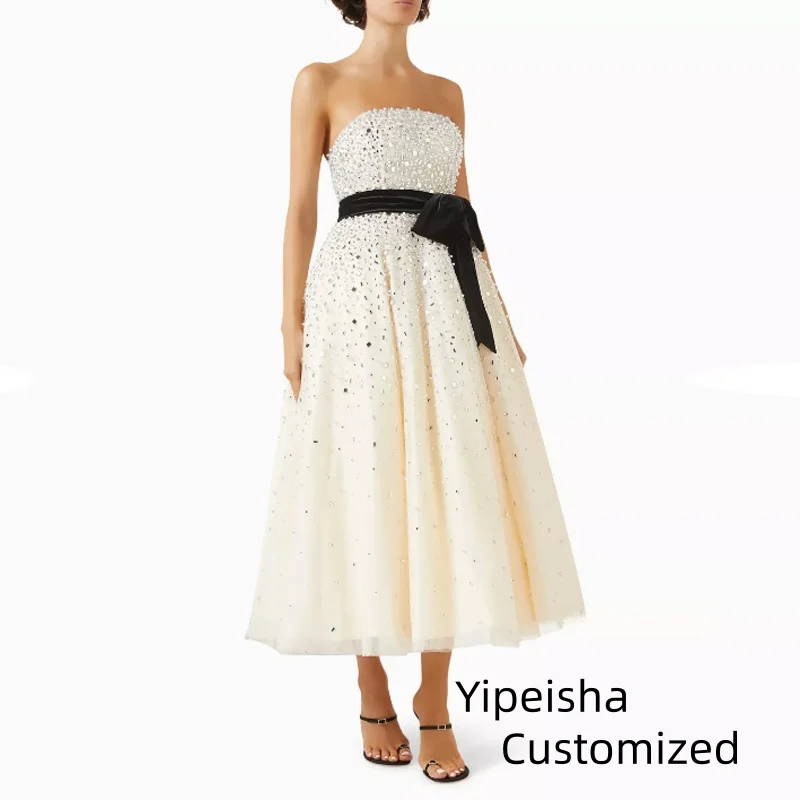 Элегантное вечернее платье трапециевидной формы по индивидуальному заказу, расшитое блестками и бусинами, жемчугом и бантом, платья для выпускного вечера из органзы без рукавов на шнуровке, вечерние платья
Элегантное вечернее платье трапециевидной формы по индивидуальному заказу, расшитое блестками и бусинами, жемчугом и бантом, платья для выпускного вечера из органзы без рукавов на шнуровке, вечерние платья