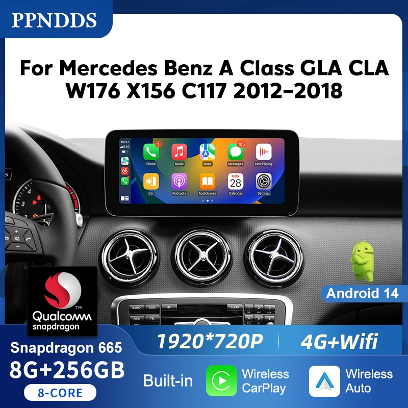 PPNDDS Wireless Carplay Screen Android 14 Touch Screen for Mercedes Benz A Class GLA CLA W176 X156 C117 2012-2018 GPS Carplay
PPNDDS Wireless Carplay Screen Android 14 Touch Screen for Mercedes Benz A Class GLA CLA W176 X156 C117 2012-2018 GPS Carplay