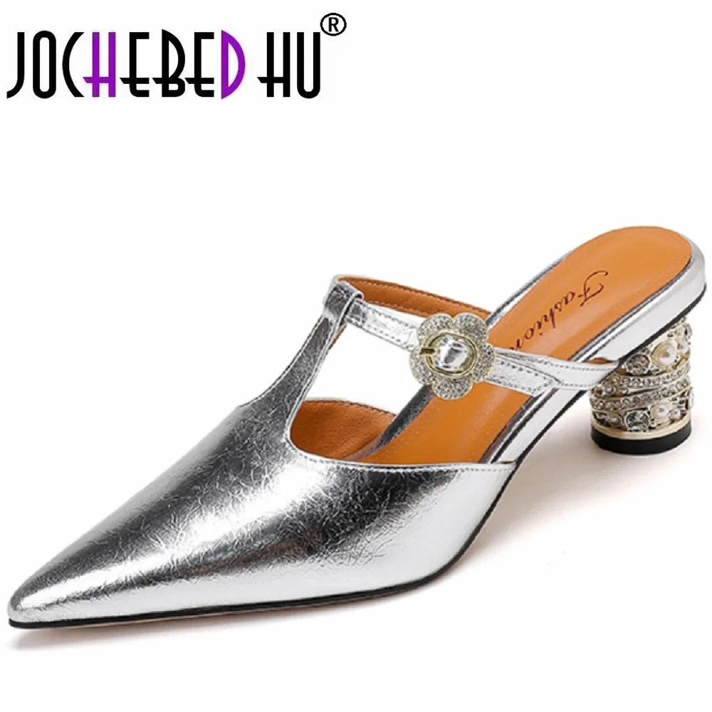 【JOCHEBED HU】Брендовые элегантные женские шлепанцы из натуральной кожи ручной работы с острым носком, уличная одежда, летние шлепанцы 33-43
【JOCHEBED HU】Брендовые элегантные женские шлепанцы из натуральной кожи ручной работы с острым носком, уличная одежда, летние шлепанцы 33-43