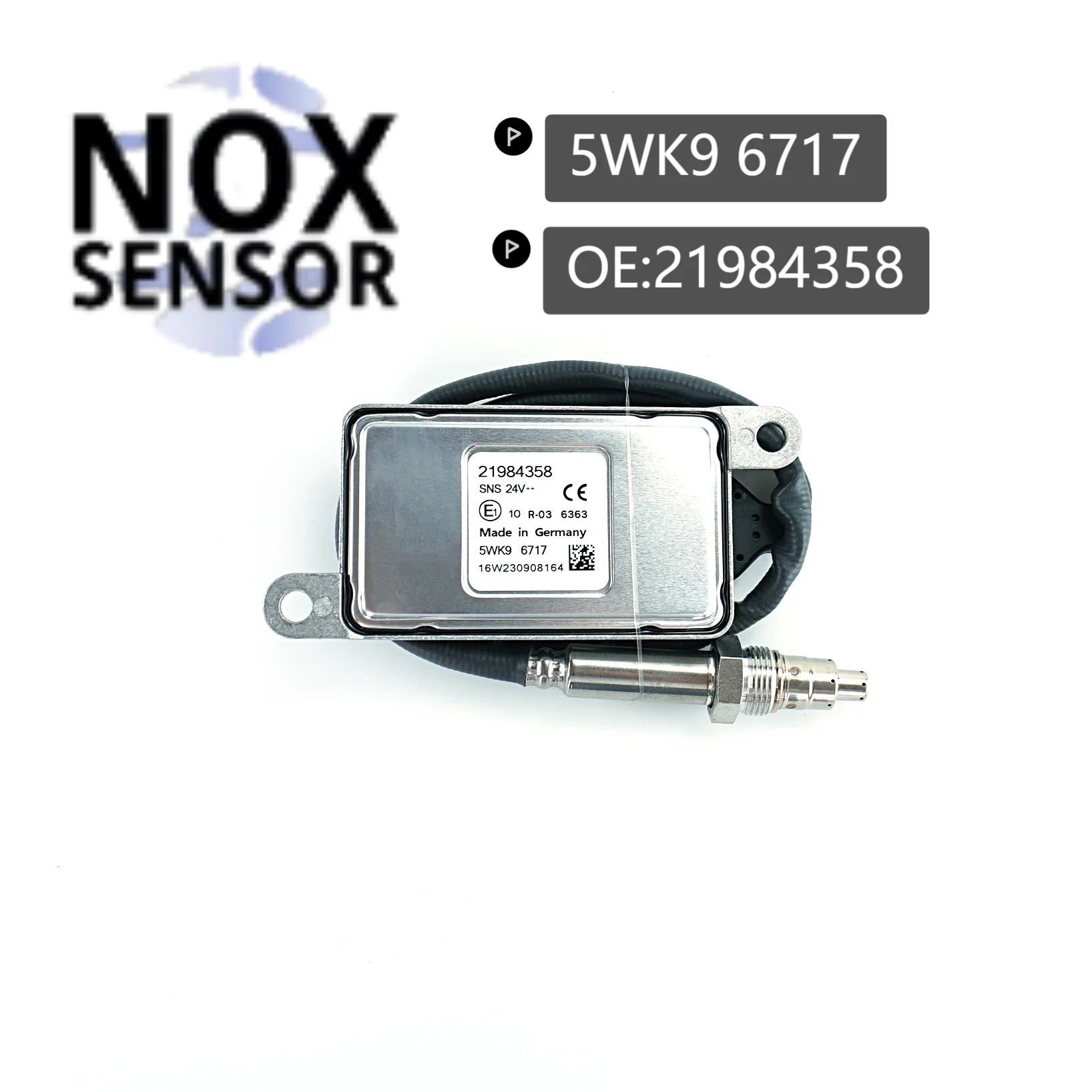 5WK96717 Nitrogen Oxygen Sensor Nox Sensor Nitrogen Oxide Sensor 22236678 5Wk96717 for Volvo Fh Fm Vm D5K D8K
5WK96717 Nitrogen Oxygen Sensor Nox Sensor Nitrogen Oxide Sensor 22236678 5Wk96717 for Volvo Fh Fm Vm D5K D8K