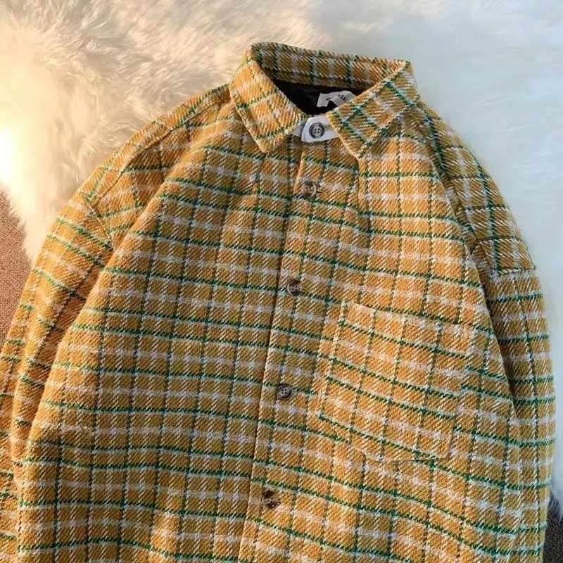 American Retro Tweed Jaet Plaid Outerwear Loose Fit Men's Autumn Winter Faion Brand Versatile Couple's Top irt
American Retro Tweed Jaet Plaid Outerwear Loose Fit Men's Autumn Winter Faion Brand Versatile Couple's Top irt