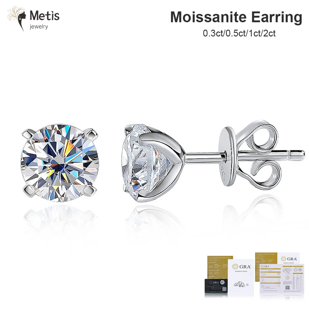 Metis Moissanite Earring 0.2-2ct D VVS1 GRA Certified Lab Diamond 4 Claw s925 Sterling Silver Stud Earrings for Women Man
Metis Moissanite Earring 0.2-2ct D VVS1 GRA Certified Lab Diamond 4 Claw s925 Sterling Silver Stud Earrings for Women Man