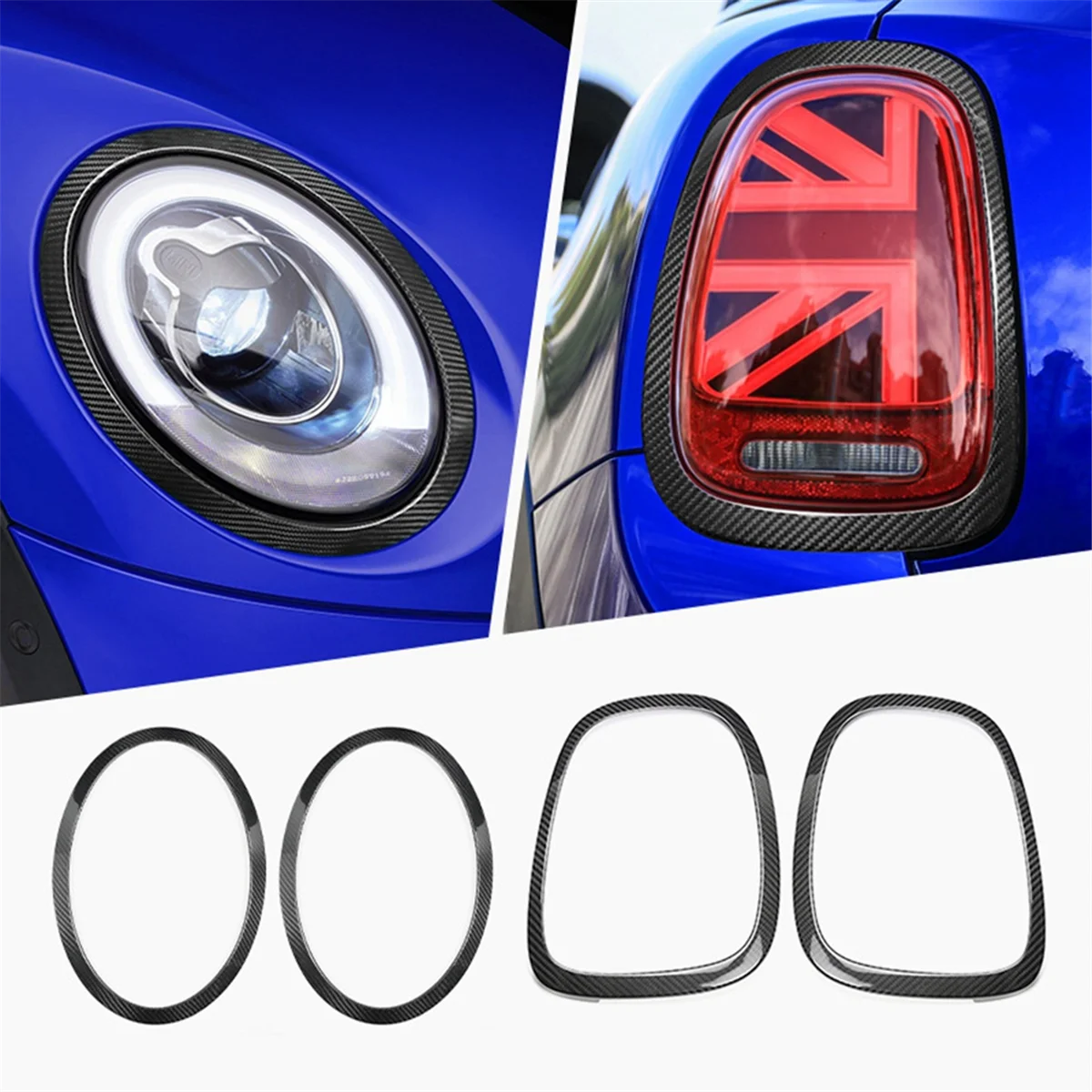 Carbon Fibre Car Headlight Ring Bezel Trim Cover TailLight Trim Cover for BMW Mini Cooper F55 F56 F57 2014-2020 Front
Carbon Fibre Car Headlight Ring Bezel Trim Cover TailLight Trim Cover for BMW Mini Cooper F55 F56 F57 2014-2020 Front