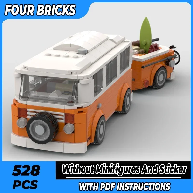 Moc Building Bricks City Car Model T2 Campervan With Trailer Technology Modular Blocks Gifts Toys For Children DIY Sets Assembly
Moc Building Bricks City Car Model T2 Campervan With Trailer Technology Modular Blocks Gifts Toys For Children DIY Sets Assembly