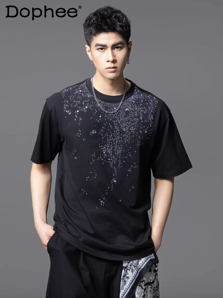 Men's 2025 Summer New Hot Diamond Short Sleeve Round Neck T-Shirts Men's Trend Babysbreath Tops Male Handsome Casual Cotton Tees
Men's 2025 Summer New Hot Diamond Short Sleeve Round Neck T-Shirts Men's Trend Babysbreath Tops Male Handsome Casual Cotton Tees