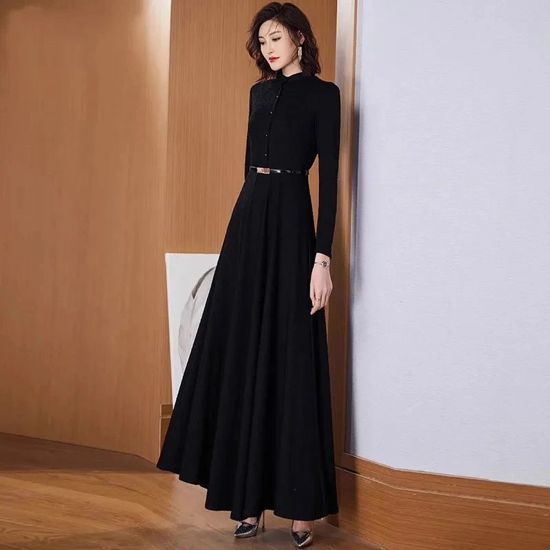 Spring Autumn New Long Sleeve Banquet Dress Women Fashion Slim Single-Breasted Zipper Oversize 4XL Elegant Long Evening Dresses
Spring Autumn New Long Sleeve Banquet Dress Women Fashion Slim Single-Breasted Zipper Oversize 4XL Elegant Long Evening Dresses