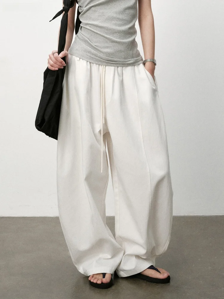SHKUCO Comfortable Loose Cotton Elastic Drawstring Casual Pants Wide Leg Shape Casual Trousers for Women
SHKUCO Comfortable Loose Cotton Elastic Drawstring Casual Pants Wide Leg Shape Casual Trousers for Women