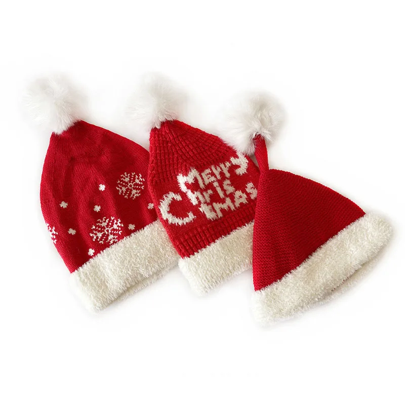MILANCEL новая зимняя рождественская шапка для маленьких девочек от 2 до 6 лет, красная вязаная шапочка с буквами для маленьких мальчиков, утепленная вязаная шапка на Рождество для младенцев
