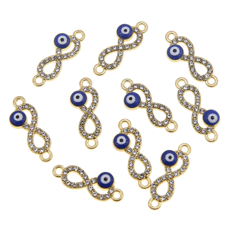50pcs 23x10mm Evil eye Infinity Charms for Jewelry Making Fashion Earring Pendant Connectors Bracelet Necklace Charm Accessories
50pcs 23x10mm Evil eye Infinity Charms for Jewelry Making Fashion Earring Pendant Connectors Bracelet Necklace Charm Accessories