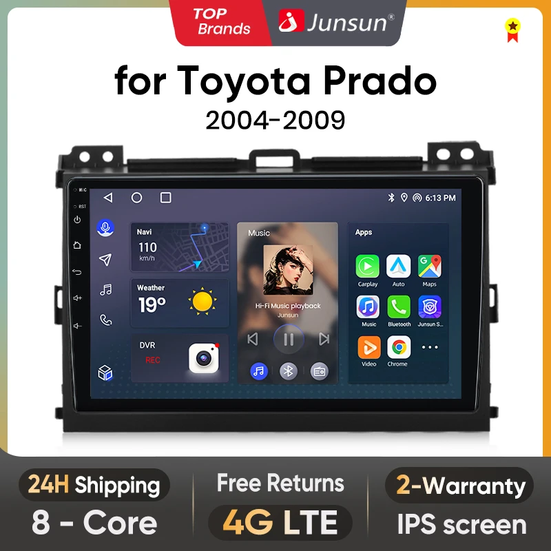 Junsun V1 AI Voice Wireless CarPlay Android Auto Radio for Toyota Prado 120 2004 - 2009 4G Car Multimedia GPS 2din autoradio
Junsun V1 AI Voice Wireless CarPlay Android Auto Radio for Toyota Prado 120 2004 - 2009 4G Car Multimedia GPS 2din autoradio