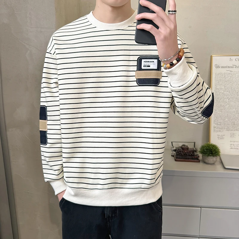 Trendy Long Sve round Ne Striped Base Layer T-irt for Men Spring Autumn Casual Wear Comfortable Cotton Polyester Blend
Trendy Long Sve round Ne Striped Base Layer T-irt for Men Spring Autumn Casual Wear Comfortable Cotton Polyester Blend