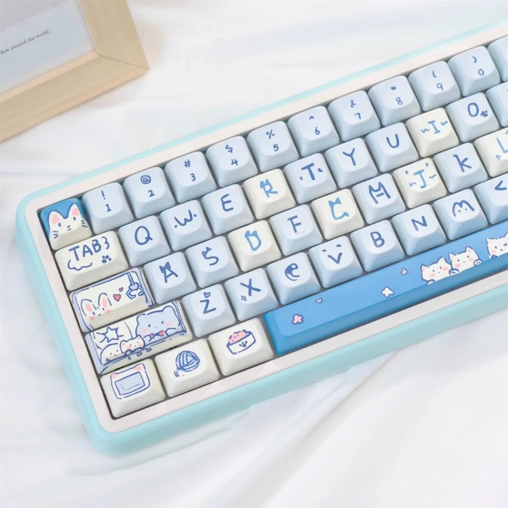 Blue Meow Keycaps MOC MOA Cherry Profile PBT Cute Round Keyboard Caps Compatible with 61/68/75/87/98/104 Mechanical Keyboards
Blue Meow Keycaps MOC MOA Cherry Profile PBT Cute Round Keyboard Caps Compatible with 61/68/75/87/98/104 Mechanical Keyboards