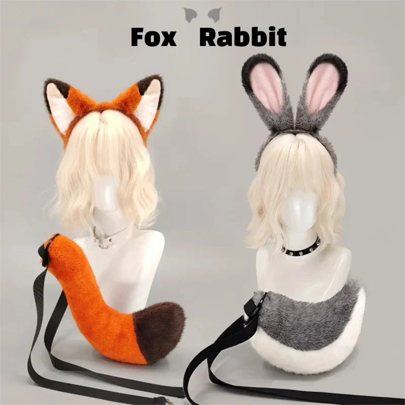 Furry Fox Headband Tail Set Cute Rabbit Ears Fox-ear Amusement Park Accessory Cosplay Prop for Women Men Performance Headwear
Furry Fox Headband Tail Set Cute Rabbit Ears Fox-ear Amusement Park Accessory Cosplay Prop for Women Men Performance Headwear