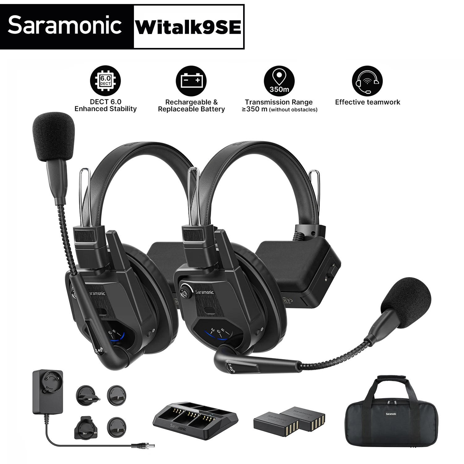 Saramonic WiTalk9SE 2S-5S Беспроводная гарнитура, система внутренней связи, наушники с дистанционным управлением, микрофонная система для кинотеатра, ТВ, сцены, радиус действия 350 м
Saramonic WiTalk9SE 2S-5S Беспроводная гарнитура, система внутренней связи, наушники с дистанционным управлением, микрофонная система для кинотеатра, ТВ, сцены, радиус действия 350 м