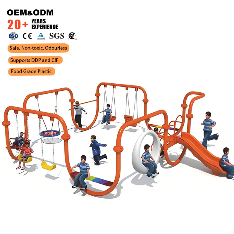 Wholesale Custom Plastic Integrated Swing Slide Climbing Structure For Children's Kindergarten School Home Outdoor Playground
Wholesale Custom Plastic Integrated Swing Slide Climbing Structure For Children's Kindergarten School Home Outdoor Playground