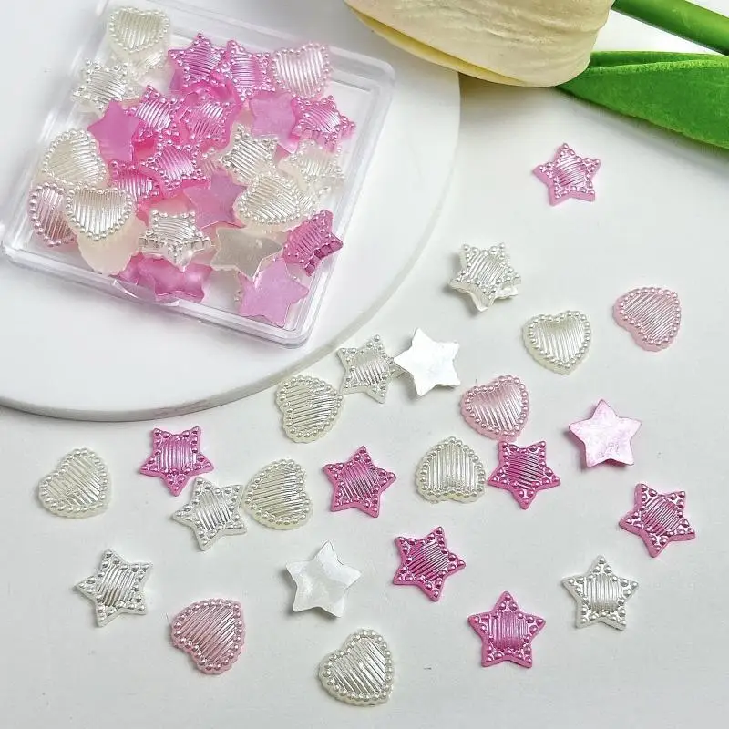 100PCS Solid Colors Minimalist Striped Star Nail Charms 3D Resin Flatback Heart Nail Art Decoration for DIY Sweet Style Nails
100PCS Solid Colors Minimalist Striped Star Nail Charms 3D Resin Flatback Heart Nail Art Decoration for DIY Sweet Style Nails