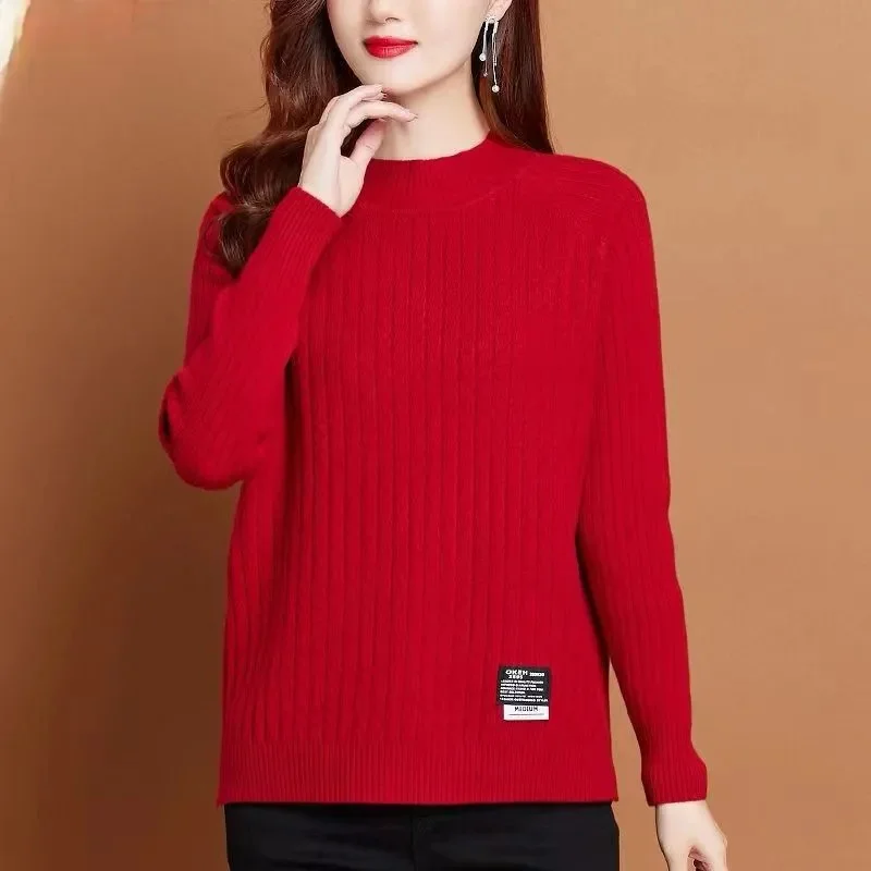 Bottoming Shirt Top Female Coat 2025Autumn Winter New High-Quality Sweater Half-High Collar Pullover Knitwear Women Fashion Tops
Bottoming Shirt Top Female Coat 2025Autumn Winter New High-Quality Sweater Half-High Collar Pullover Knitwear Women Fashion Tops