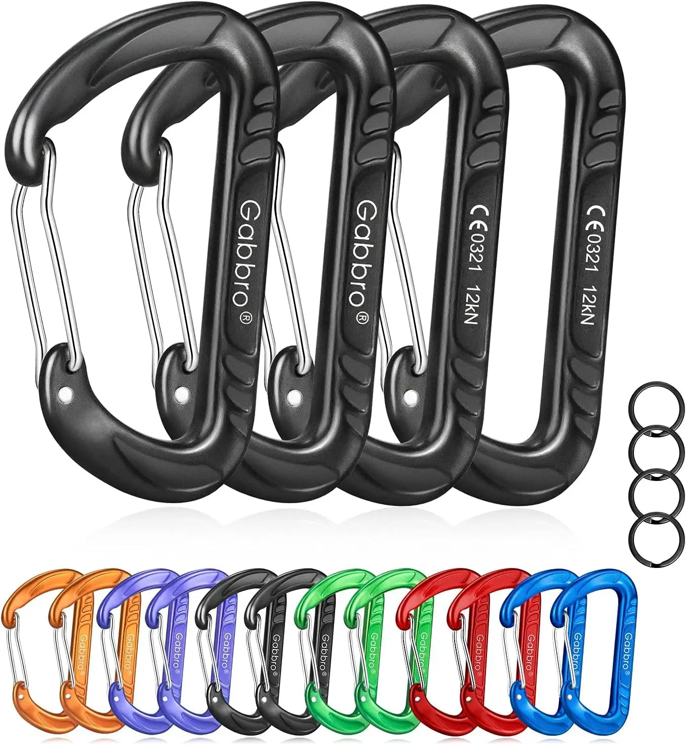 Gabbro Carabiner Clips Heavy Duty 12kN 2697 lbs, Wiregate Aluminum Lightweight Carabiner for Hammock, Hiking, Camping, Dog
Gabbro Carabiner Clips Heavy Duty 12kN 2697 lbs, Wiregate Aluminum Lightweight Carabiner for Hammock, Hiking, Camping, Dog