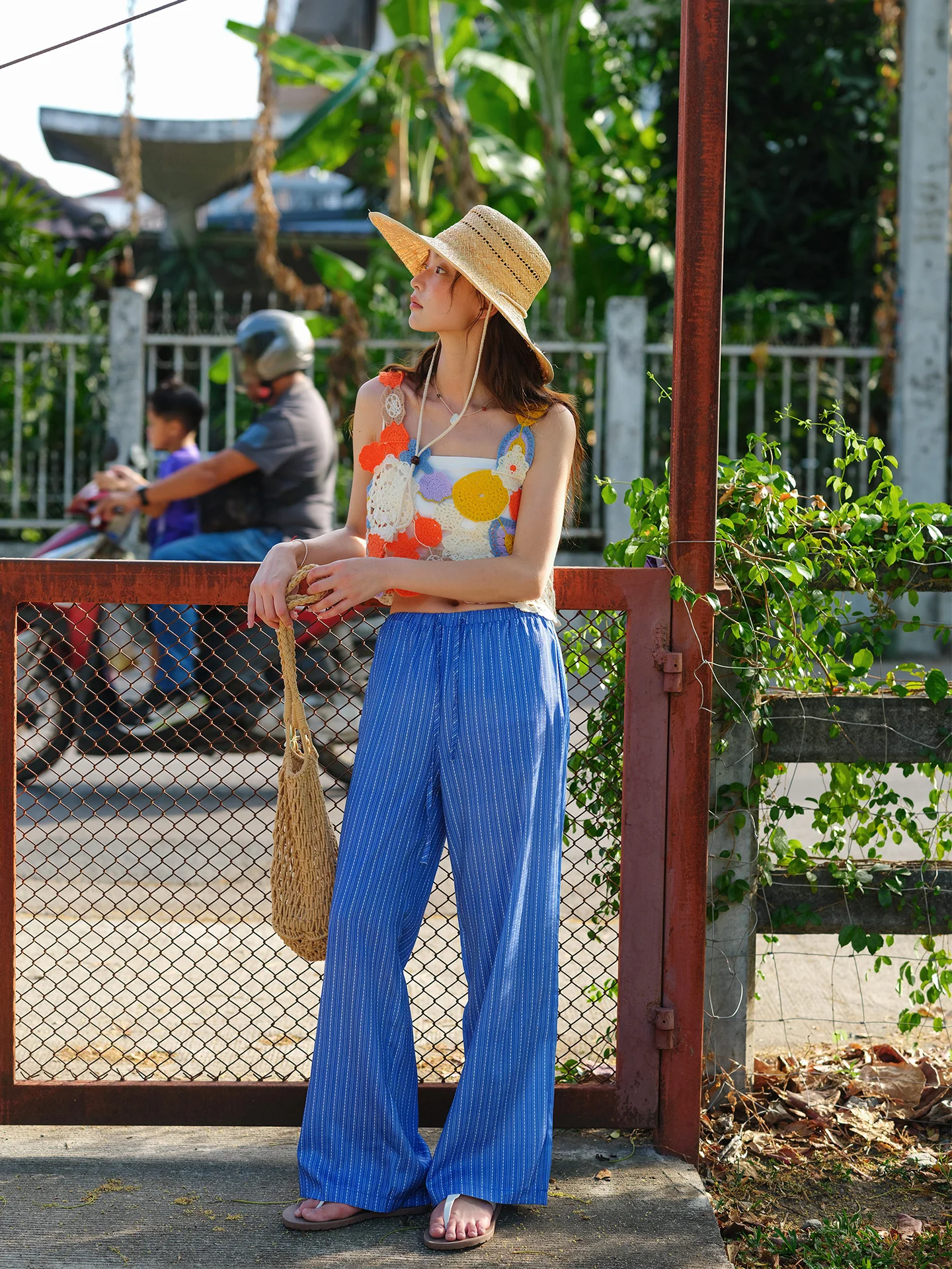 High Waist Striped Wide Leg Pants Women's Casual Loose Fit Summer Thin Casual Trousers Vacation Style Straight Tube Pants
High Waist Striped Wide Leg Pants Women's Casual Loose Fit Summer Thin Casual Trousers Vacation Style Straight Tube Pants