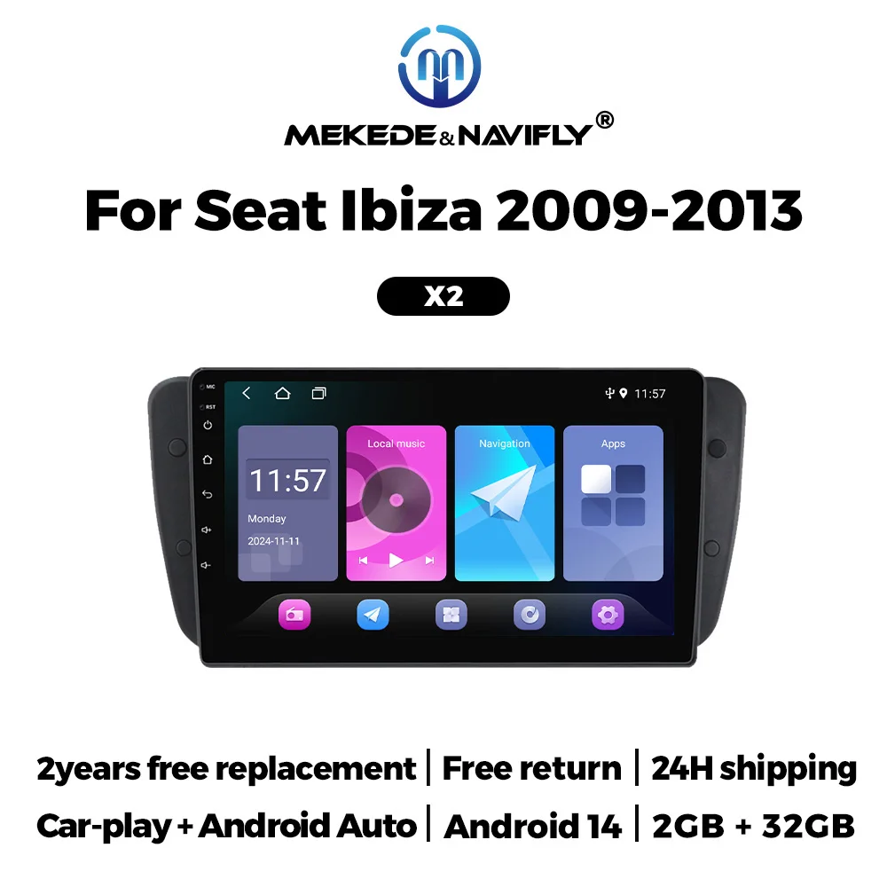 NaviFly Wireless Carplay Android Auto Radio For Seat Ibiza 6j 2009 - 2013 Car Multimedia Player GPS BT WIFI 2Din IPS Autoradio
NaviFly Wireless Carplay Android Auto Radio For Seat Ibiza 6j 2009 - 2013 Car Multimedia Player GPS BT WIFI 2Din IPS Autoradio