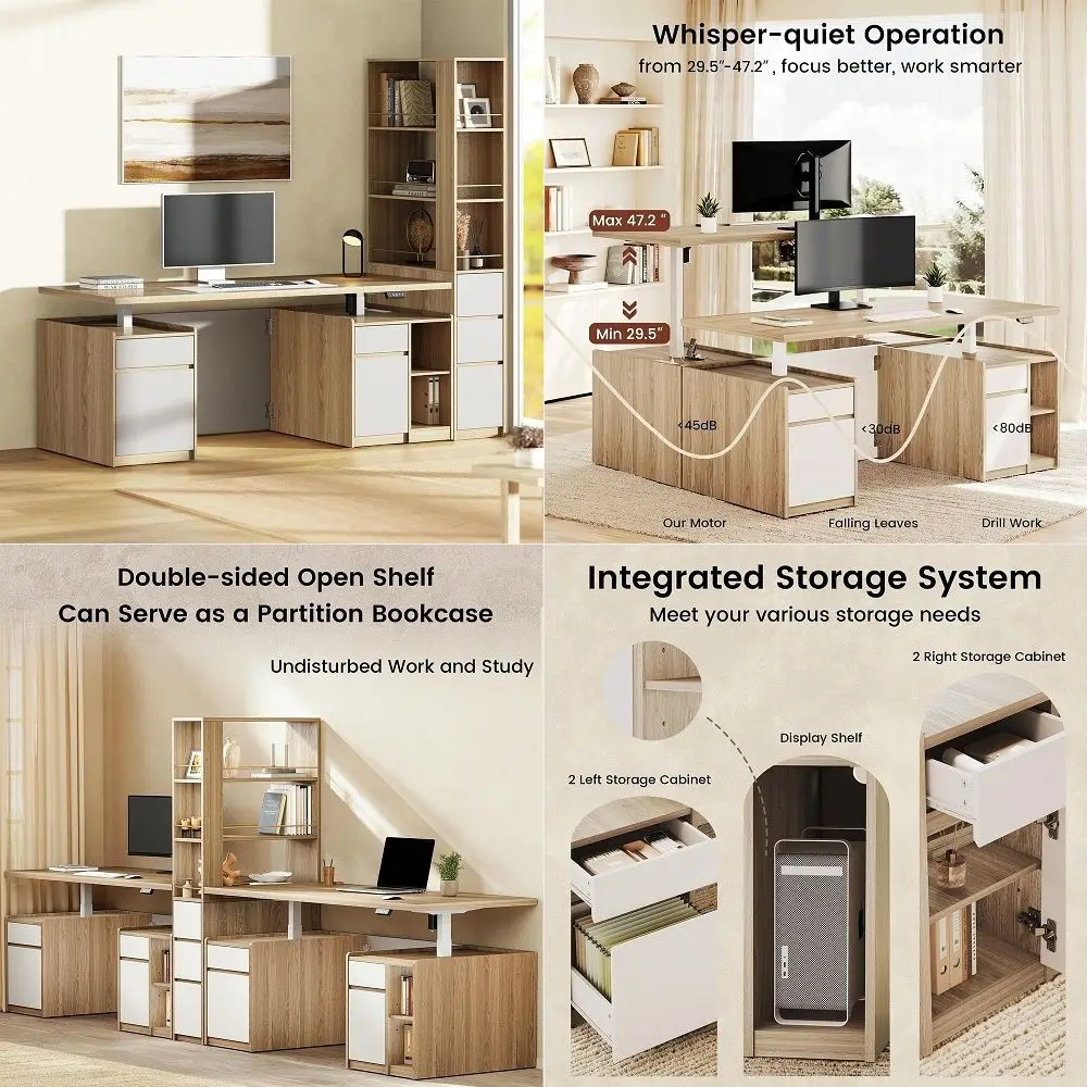Furniture Set, 70.8 Executive Standing Desk with 71 Tall Bookcase, AC USB, File Cabinet, DoubleSided Narrow Display Shelves, Ho
Furniture Set, 70.8 Executive Standing Desk with 71 Tall Bookcase, AC USB, File Cabinet, DoubleSided Narrow Display Shelves, Ho