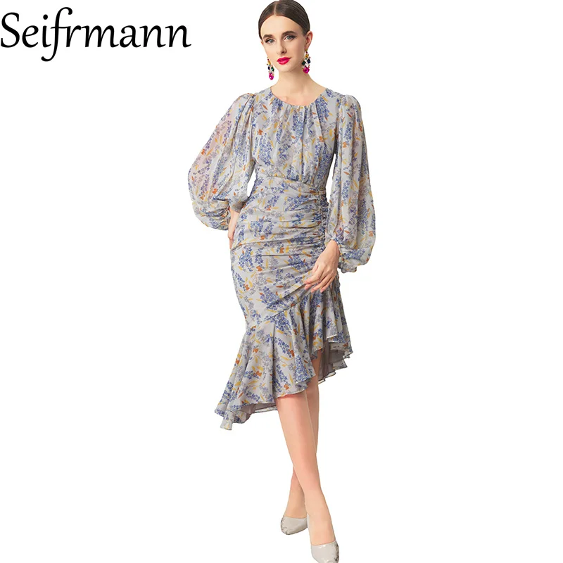 Seifrmann 2026 Summer Women's New Fashionable Round Neck Long Sleeve Printed Waist cinching Bag Hip Dress
Seifrmann 2026 Summer Women's New Fashionable Round Neck Long Sleeve Printed Waist cinching Bag Hip Dress