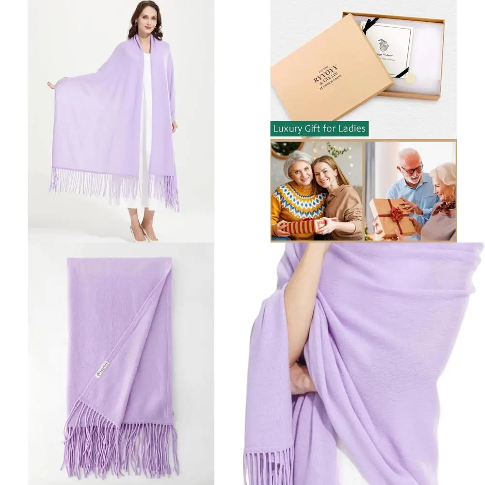 Luxurious Cashmere Blend Tassel Shawl, 87x28 Pashmina Stole for Women's Travel
Luxurious Cashmere Blend Tassel Shawl, 87x28 Pashmina Stole for Women's Travel