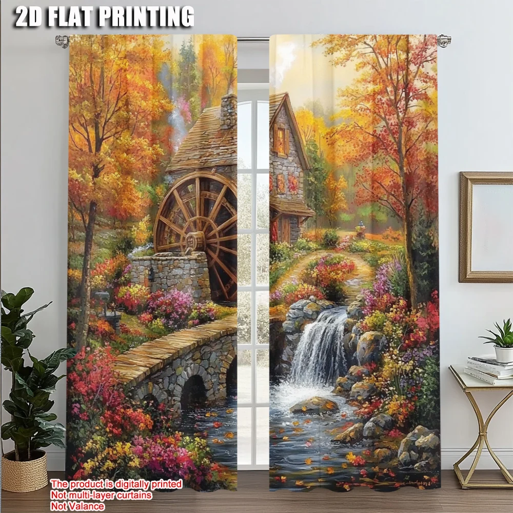 2pcs, Curtains Digital Printed 2D print Autumn Scenery Machine Washable Fabric (without rod) All Seasons Use for Kitchen Living
2pcs, Curtains Digital Printed 2D print Autumn Scenery Machine Washable Fabric (without rod) All Seasons Use for Kitchen Living