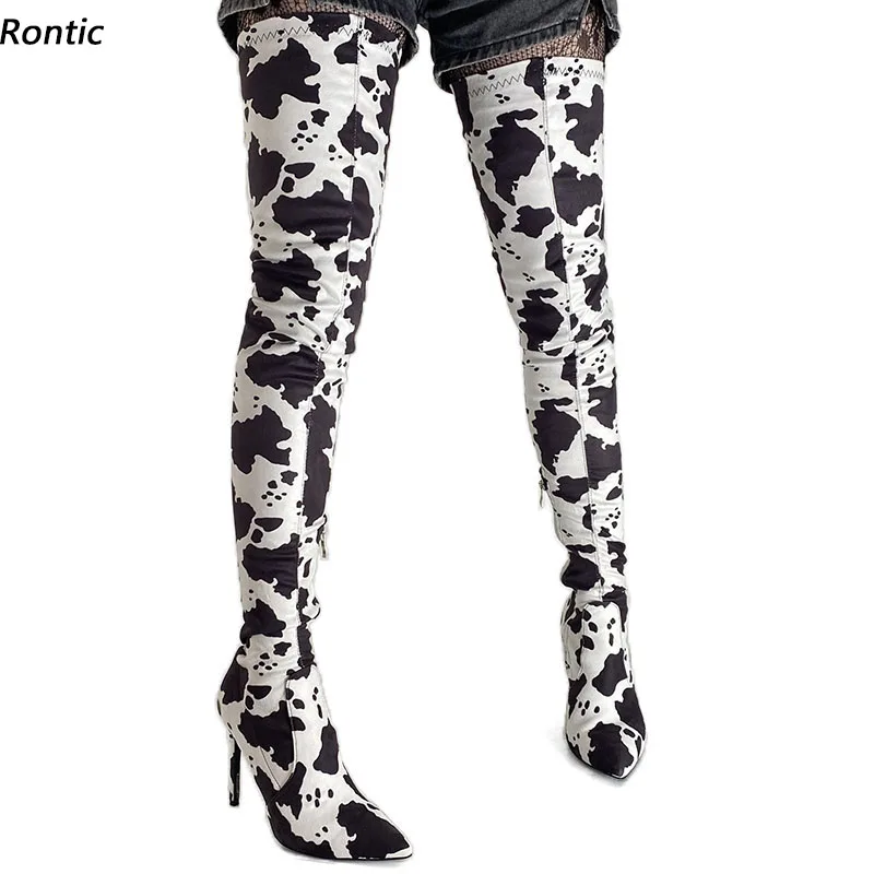 Rontic/2022 Новые модные женские весенние сапоги до бедра с боковой молнией на шпильке с острым носком, черные бутиковые модельные туфли, размер США 5-15
Rontic/2022 Новые модные женские весенние сапоги до бедра с боковой молнией на шпильке с острым носком, черные бутиковые модельные туфли, размер США 5-15