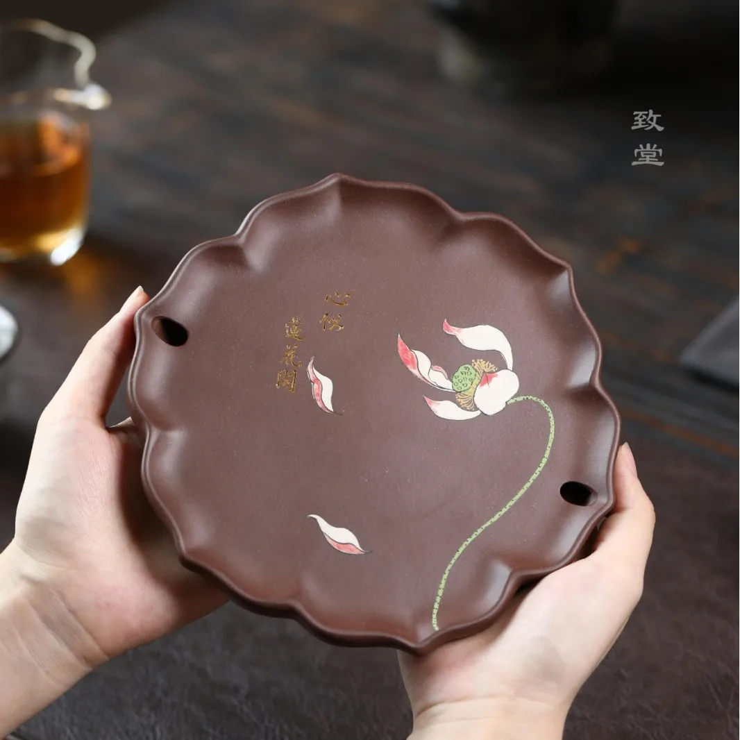 Yixing Lotus-Shaped Tray, High-End Purple Clay Double-Layer Water Storage Dry Brewing Platform, Home Use Kung Fu Tea Maintenance
Yixing Lotus-Shaped Tray, High-End Purple Clay Double-Layer Water Storage Dry Brewing Platform, Home Use Kung Fu Tea Maintenance