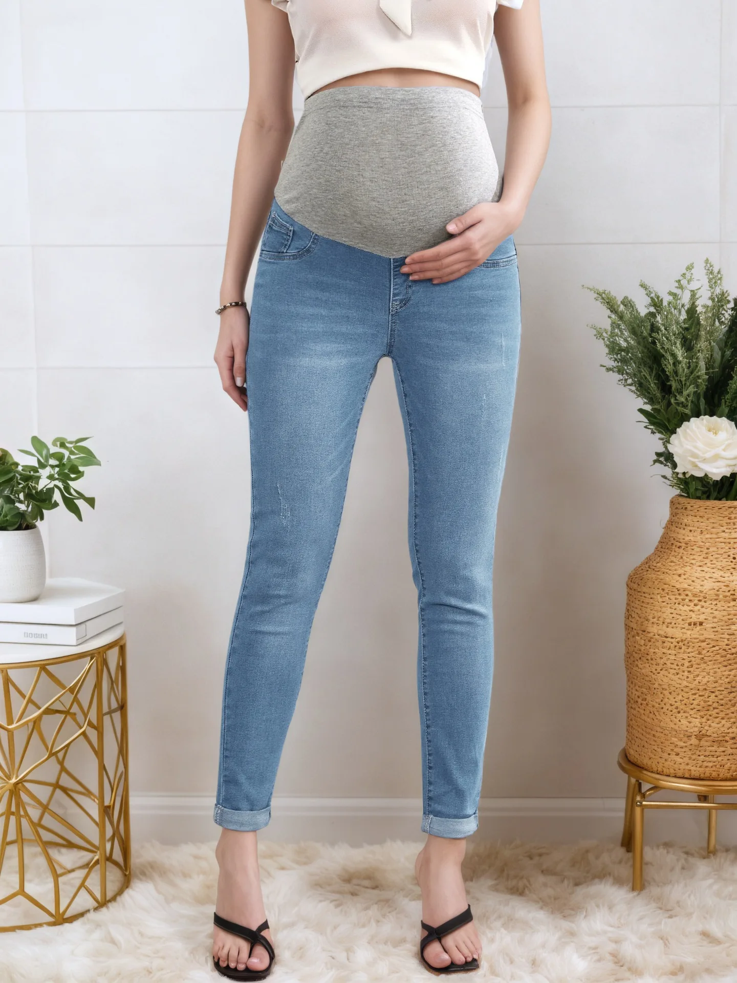 Black/Blue Maternity Jeans For Spring Fall Pregnant Women High Waist Belly Support Skinny Ankle Pants Casual Premama Denim Pants
Black/Blue Maternity Jeans For Spring Fall Pregnant Women High Waist Belly Support Skinny Ankle Pants Casual Premama Denim Pants