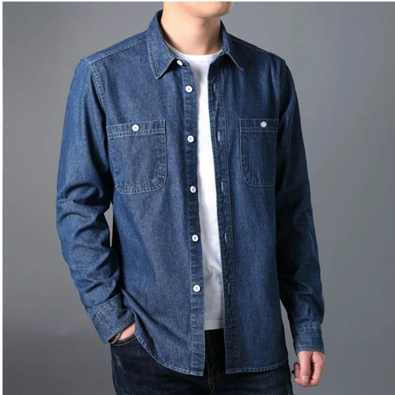 Autumn Washed Cotton Long Sleeve Loose Fit Jeans Shirt Thin Style Workwear Pure Cotton Comfortable Youthful Fashion for Men
Autumn Washed Cotton Long Sleeve Loose Fit Jeans Shirt Thin Style Workwear Pure Cotton Comfortable Youthful Fashion for Men
