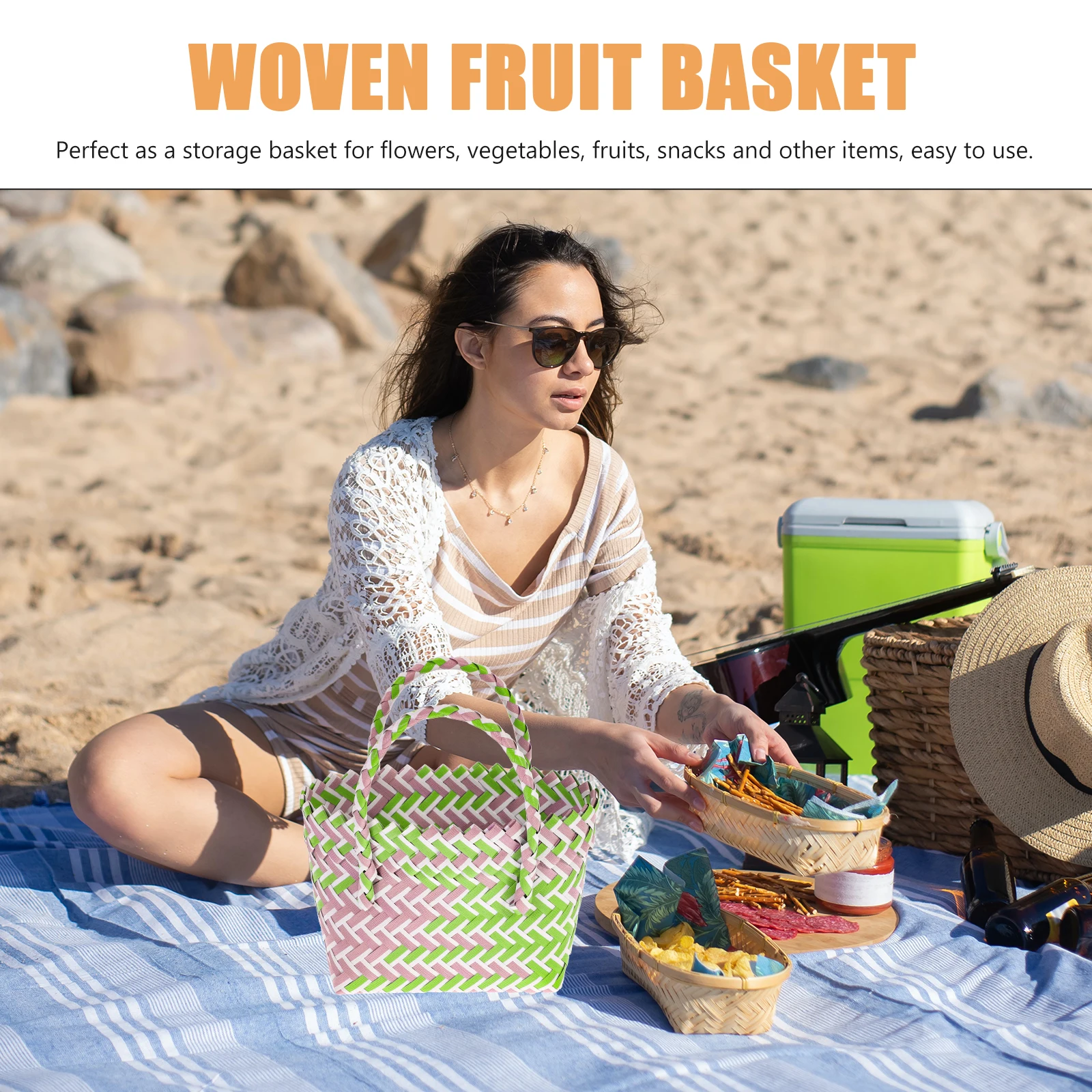Handheld Storage Basket Woven Beach Tote Bag Multifunction Vegetable Pvc with Handles Grocery Baskets
Handheld Storage Basket Woven Beach Tote Bag Multifunction Vegetable Pvc with Handles Grocery Baskets