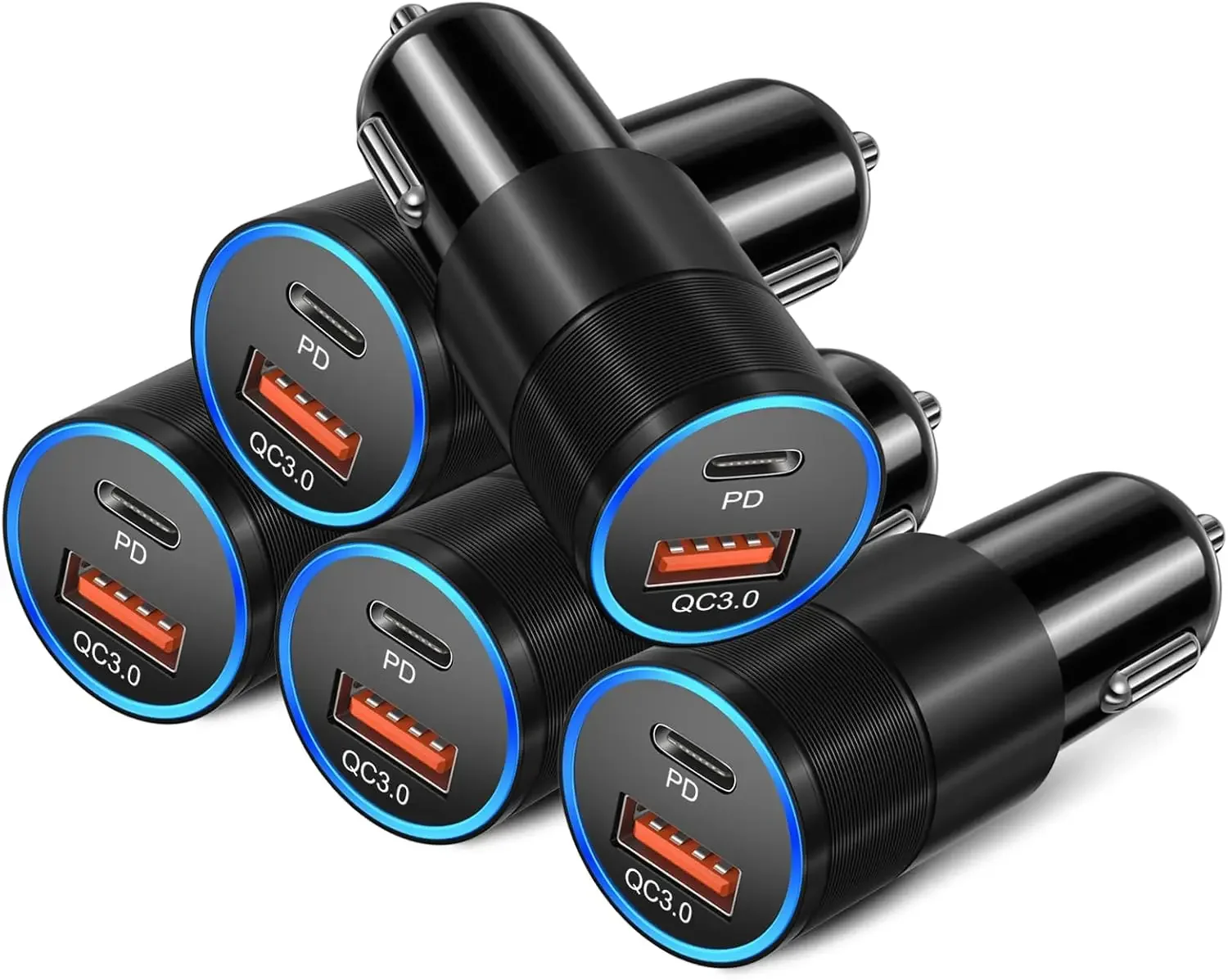 36W Dual USB C Car Charger 5 Pack, PD+QC 3.0 Fast Charging for iPhone 15/14/13, Samsung S24/S23, Android
36W Dual USB C Car Charger 5 Pack, PD+QC 3.0 Fast Charging for iPhone 15/14/13, Samsung S24/S23, Android