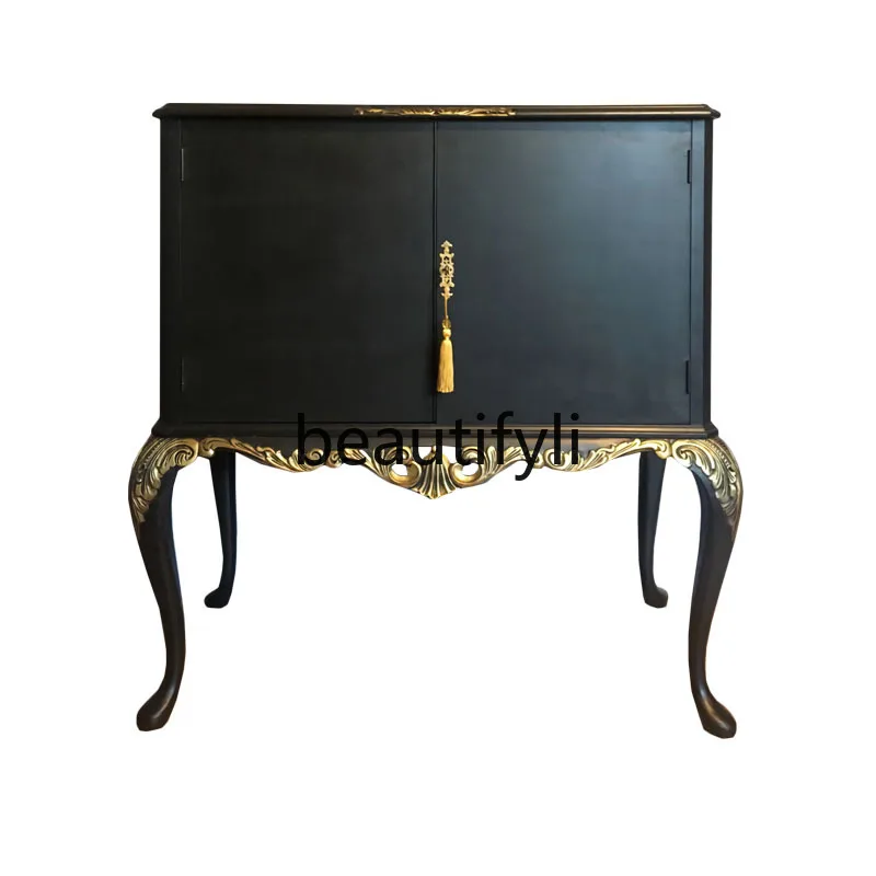 French retro entrance double door storage European American living room decorative side cabinet
French retro entrance double door storage European American living room decorative side cabinet
