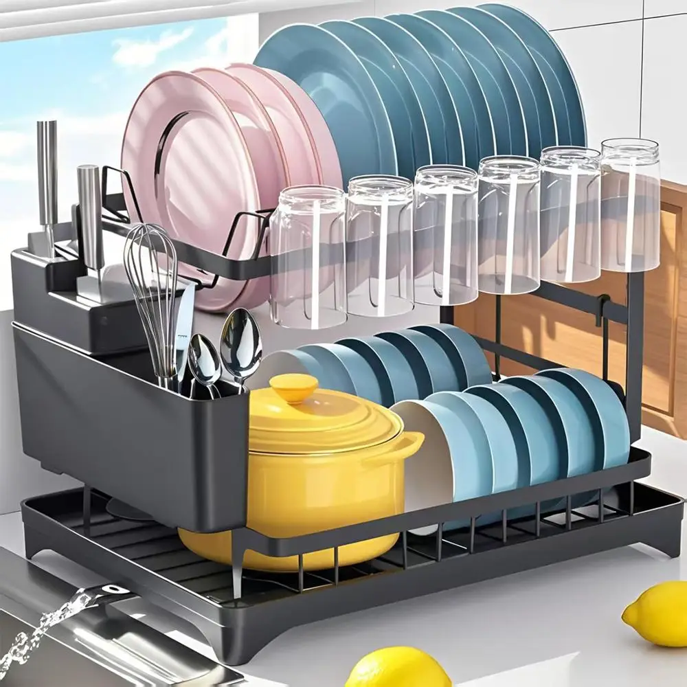 Dish Drying Rack, StainlSteel Dish Rack, 2-Tier Kitchen Organizers or Dishes, Knives, Cups, Cutting Boards, Detachable Large aci
Dish Drying Rack, StainlSteel Dish Rack, 2-Tier Kitchen Organizers or Dishes, Knives, Cups, Cutting Boards, Detachable Large aci