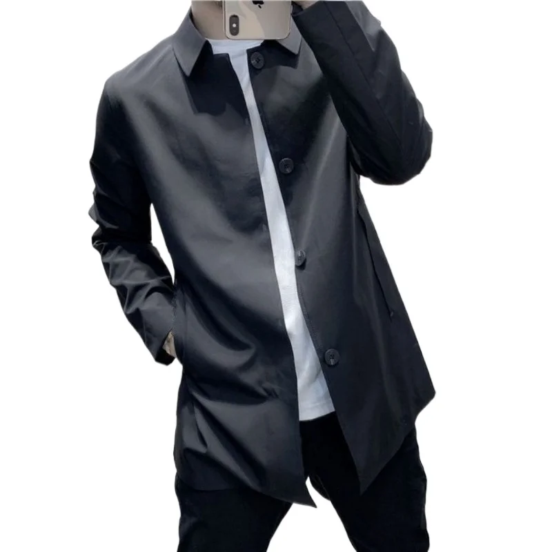 Men Korean Fashion Business Casual Elegant Single Breasted Trench Coat Spring Autumn Solid Long Sleeve Slim Mid Length Jackets
Men Korean Fashion Business Casual Elegant Single Breasted Trench Coat Spring Autumn Solid Long Sleeve Slim Mid Length Jackets