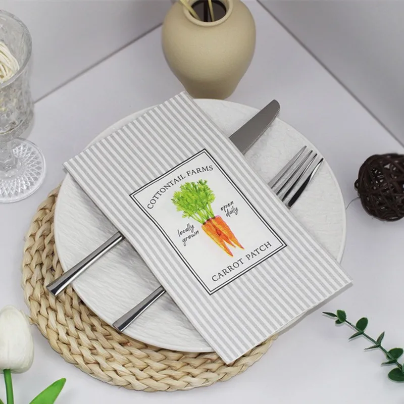 20Pcs/pack 33x40cm Carrot Printed Disposable Napkins Home Hotels Restaurants Dinner Table Party Decorations Tissues
20Pcs/pack 33x40cm Carrot Printed Disposable Napkins Home Hotels Restaurants Dinner Table Party Decorations Tissues