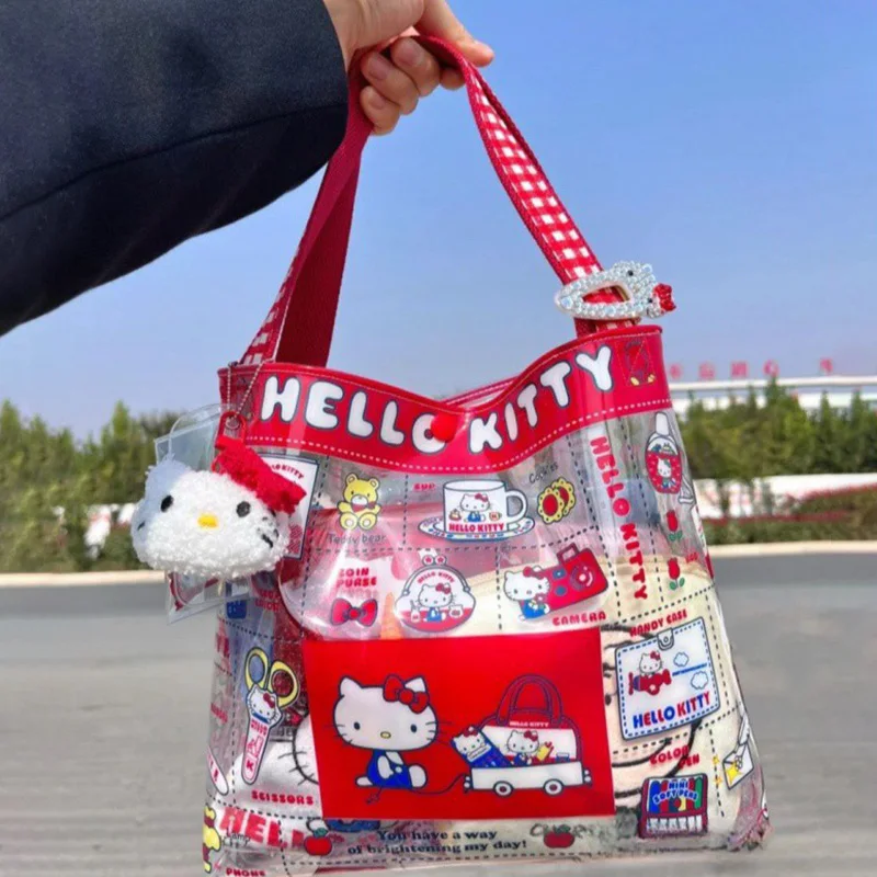 Kawaii Sanrio аниме сумка мультфильм Hello Kitty Милая прозрачная сумка ПВХ водонепроницаемая печать сумка для покупок креативный подарок для девушки
Kawaii Sanrio аниме сумка мультфильм Hello Kitty Милая прозрачная сумка ПВХ водонепроницаемая печать сумка для покупок креативный подарок для девушки