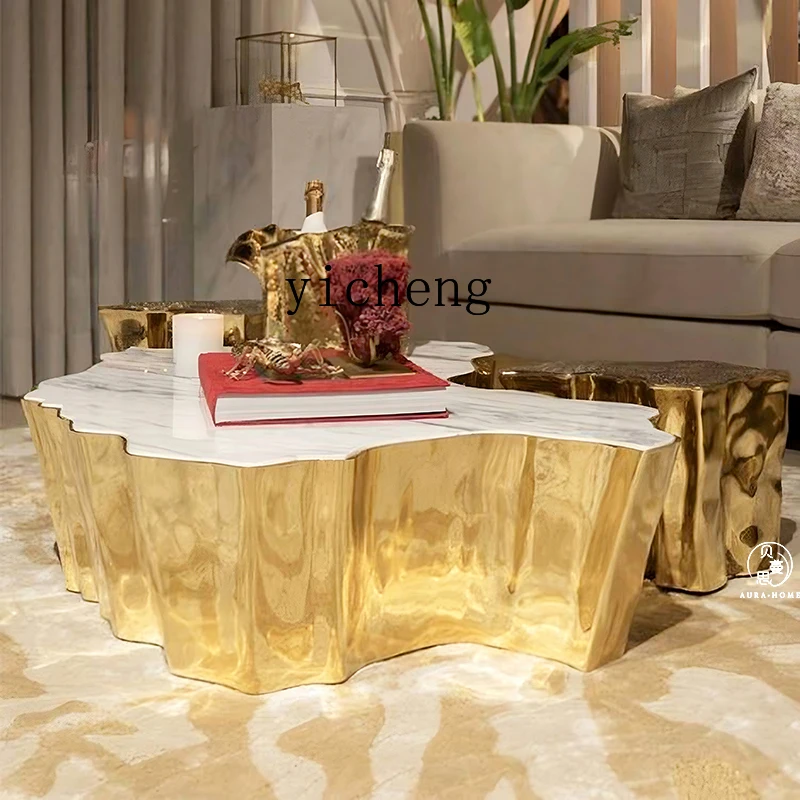 ZC stainless steel gold tree root coffee table creative art tea table living room high-end coffee table
ZC stainless steel gold tree root coffee table creative art tea table living room high-end coffee table