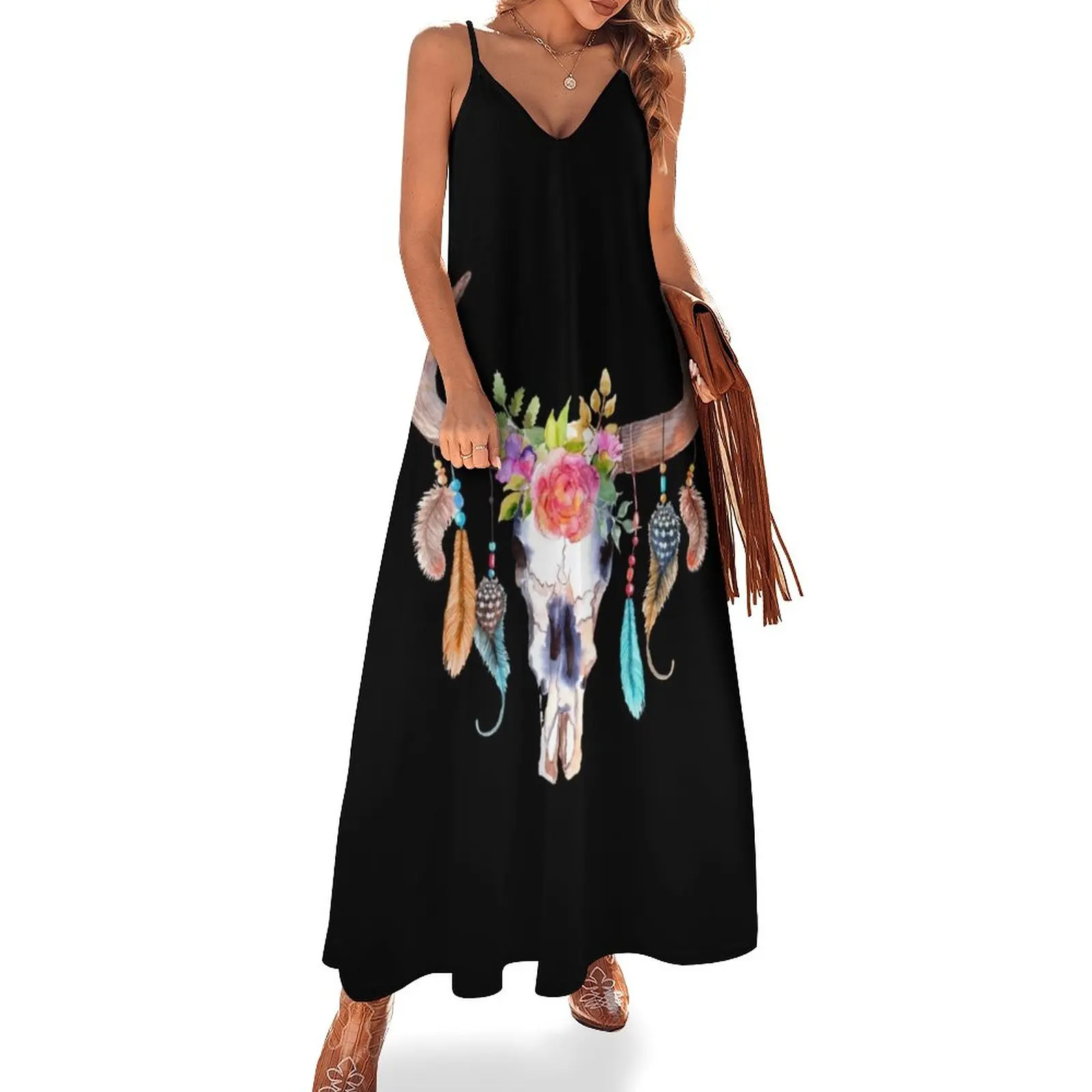 Bohemian watercolour bull's skull Sleeveless Dress luxury woman evening dress women dresses Women's summer dresses
Bohemian watercolour bull's skull Sleeveless Dress luxury woman evening dress women dresses Women's summer dresses